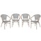 Flash Furniture Marseille French Bistro Stacking Chair w/Arms, Black/White Textilene and Bamboo Alum Frame, 4PK 4-SDA-ADS642108-BLKWH-LTNAT-GG - alternate 4